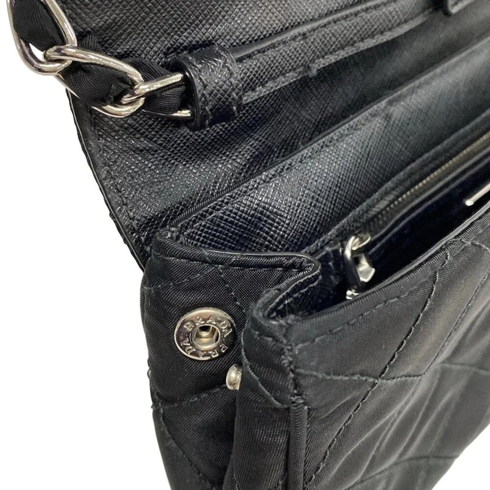 PRADA - Black Nylon Shoulder Bag - Picture 12 of 15